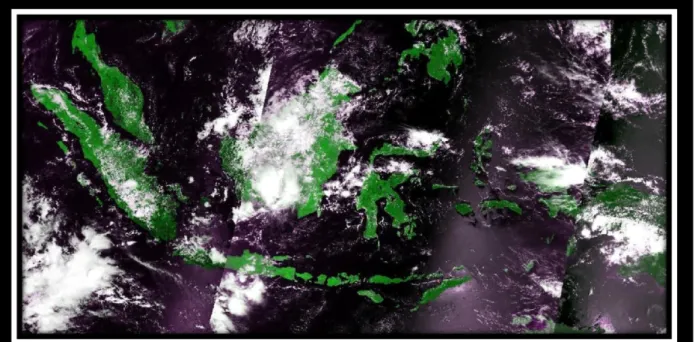 Gambar 10.Mosaik Citra Satelit METOP a Tanggal Akuisisi 6 Januari 2016 01.09 GMT, 12 Januari 2016 02.26 GMT,   13 Januari 2016 00.25 GMT