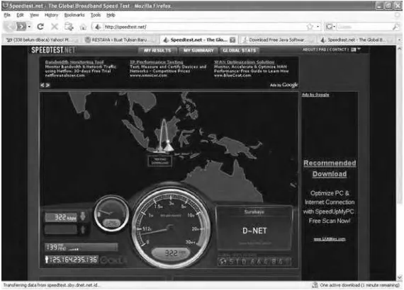 Gambar 3.10  Pemilihan kota tempat untuk akses internet