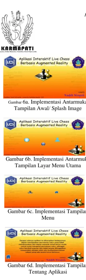 Gambar  6a. Implementasi Antarmuka  Tampilan Awal/ Splash Image 