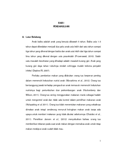 PENDAHULUAN Hubungan Lama Pendidikan Dan Pengetahuan Ibu Tentang Gizi ...