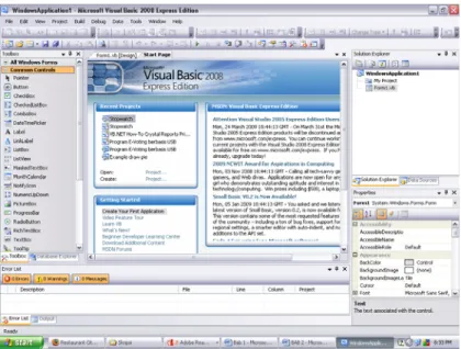 Gambar 2.2  Program Visual Basic 2008 Edition Express 