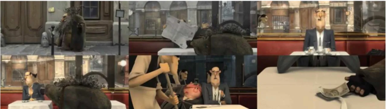 Gambar 2.1 Screenshot dari French Roast  Sumber : Film animasi pendek French Roast, 2008 