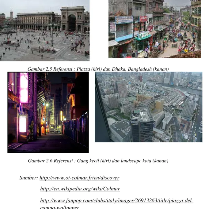 Gambar 2.6 Referensi : Gang kecil (kiri) dan landscape kota (kanan) 
