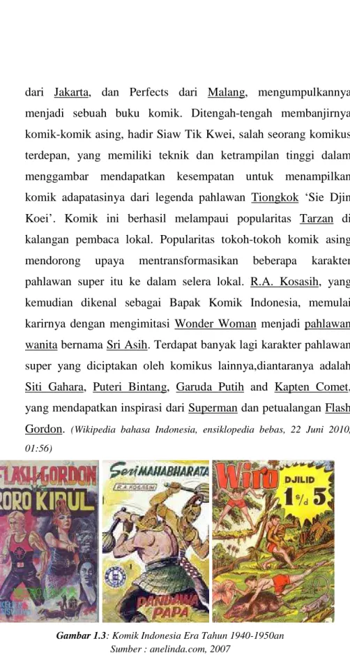 Gambar 1.3: Komik Indonesia Era Tahun 1940-1950an  Sumber : anelinda.com, 2007 