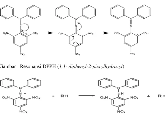 Gambar   Resonansi DPPH (1,1- diphenyl-2-picrylhydrazyl) 