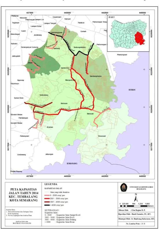 Gambar 4.5. Peta Kapasitas Jalan Kecamatan Tembalang Tahun 2014. 