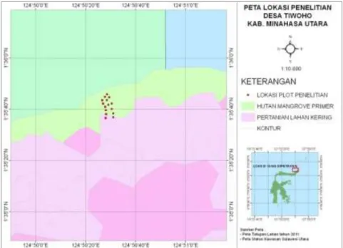 Gambar 1. Peta lokasi penelitian   Bahan  yang  digunakan  dalam  penelitian  ini 