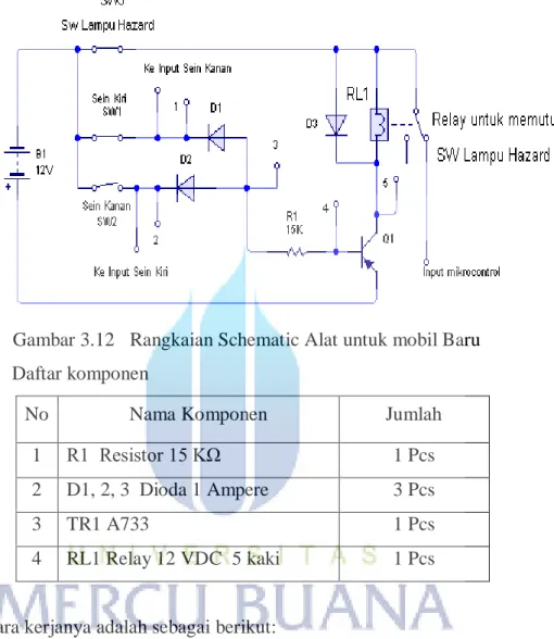 Gambar 3.12  Rangkaian Schematic Alat untuk mobil Baru  Daftar komponen 