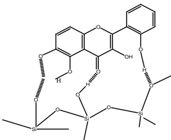 Gambar 2.2. Ikatan Hidrogen Flavonoida dan Silika Gel 