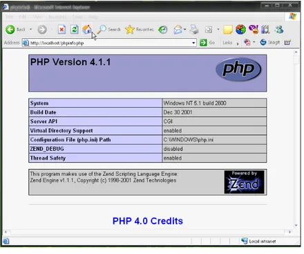Gambar 11 : Hasil Instalasi PHP