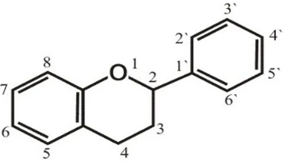 Gambar 2.1 Kerangka flavonoid (Markham, 1988) 