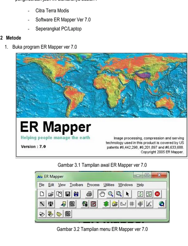 Gambar 3.1 Tampilan awal ER Mapper ver 7.0 