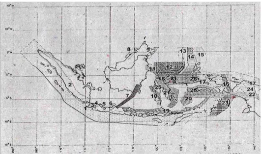 Gambar 1.   Zona sumber gempa Indonesia modifikasi dari Firmansjah – Irsyam (1999)  dan Kertapati (1999)