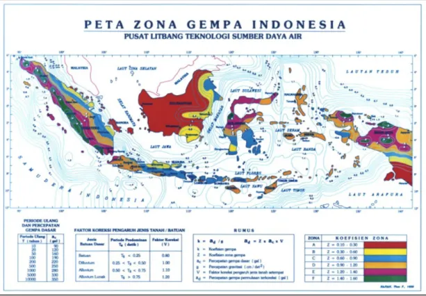 Gambar 2. 21 Peta Gempa Indonesia Menurut Najoan (2004) 