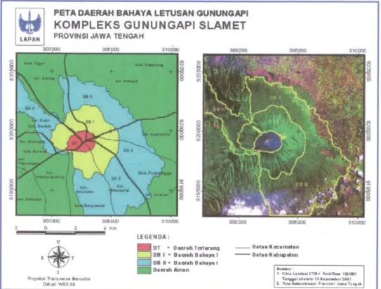Gambar 3-2: Peta Daerah Bahaya Gunungapi Slamet 
