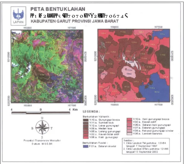 Gambar 3-1: Peta bentuk lahan di kompleks Gunung Guntur  Hasil  analisis  data  spasial 