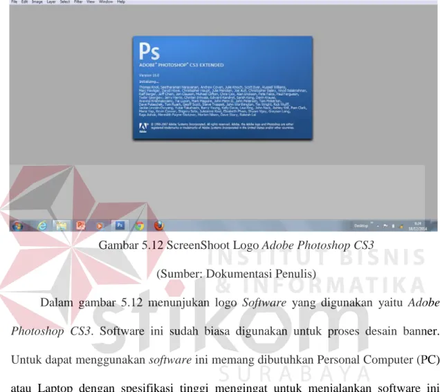 Gambar 5.12 ScreenShoot Logo Adobe Photoshop CS3  (Sumber: Dokumentasi Penulis) 