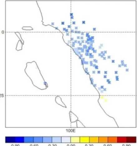 Gambar 4. Pola Angin Zonal dan Angin Meridional  pada bulan Maret 