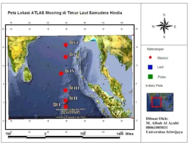 Gambar 1. Lokasi Penelitian di Timur Laut Samudera Hindia 