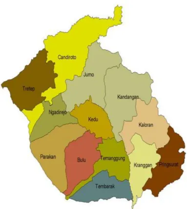 Gambar 2. Peta Kecamatan di Kabupaten Temanggung 