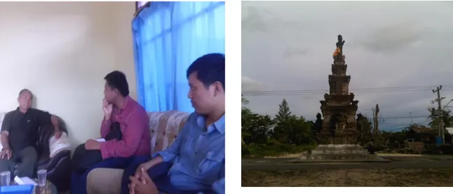Gambar 12. Wawancara dengan Ketua parisade (tokoh masyarakat) Desa Balinuraga di  tempat kediaman beliau di desa Balinuraga 