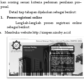 Gambar 1. Halaman Awal Aplikasi Pendaftaran Penelitian Online Puslit LP2M http://simpen.uinsby.ac.id  