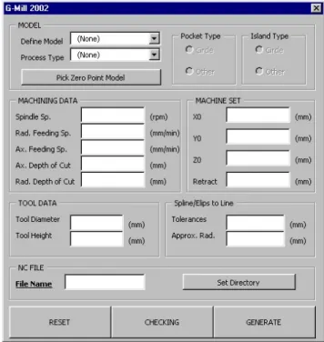 Gambar 19  Tampilan perangkat lunak CAM pada AutoCAD (G-Mill 2002)