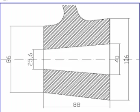 Gambar 3.Sketsa dimensi bos propeller 