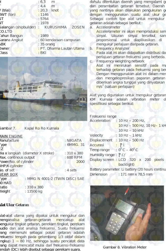 Gambar 7.   Kapal Ro Ro Kumala  MAIN ENGINE 