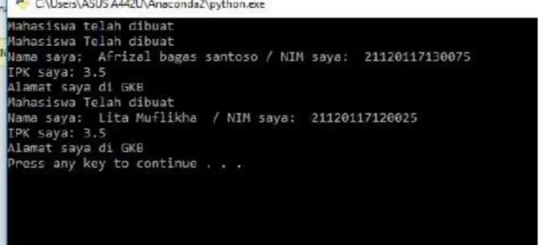 Gambar 6.5 output program pada python