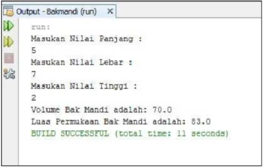 Gambar 6.6 output tugas pada java