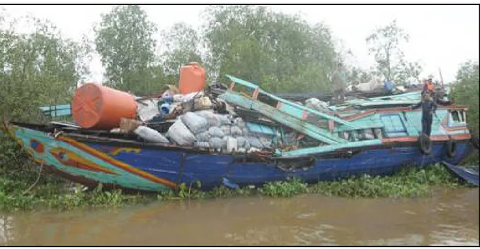 Gambar I-5: Kondisi Kapal Jukung Irpansya setelah kejadian  