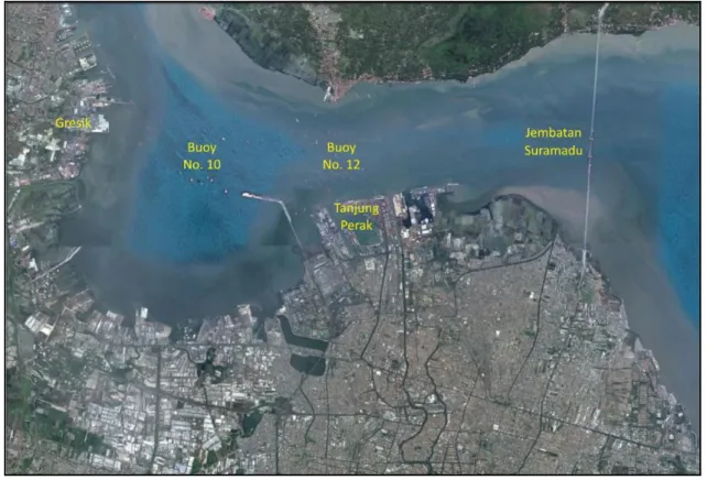 Gambar III-1: Posisi buoy No. 10 dan 12 (Courtesy of Google Earth) 