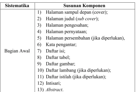 Tabel 4.1 Sistematika penulisan skripsi 