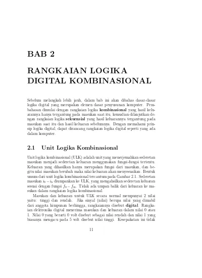 Bab Rangkaian Logika Digital Kombinasional Unit Logika Kombinasional