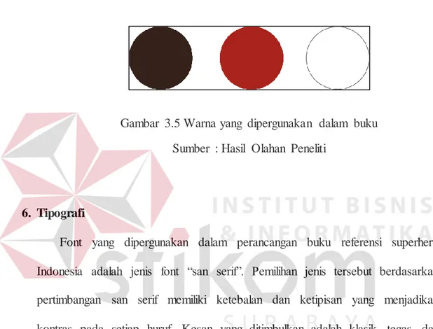 Gambar  3.5 Warna yang  dipergunakan  dalam  buku  Sumber  : Hasil  Olahan  Peneliti 