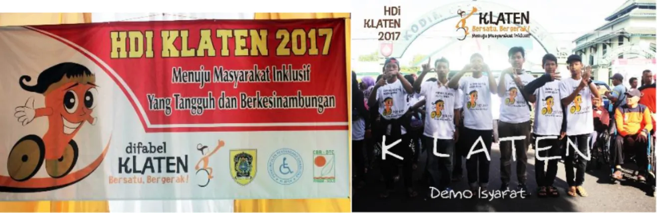 Gambar 6. Kaos dan banner acara pada HDI (Pribadi, 2017) 