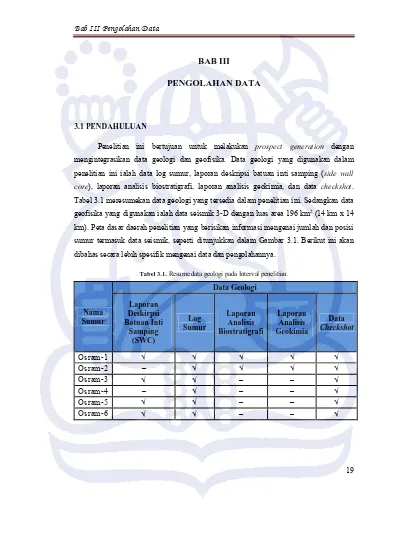 BAB III PENGOLAHAN DATA