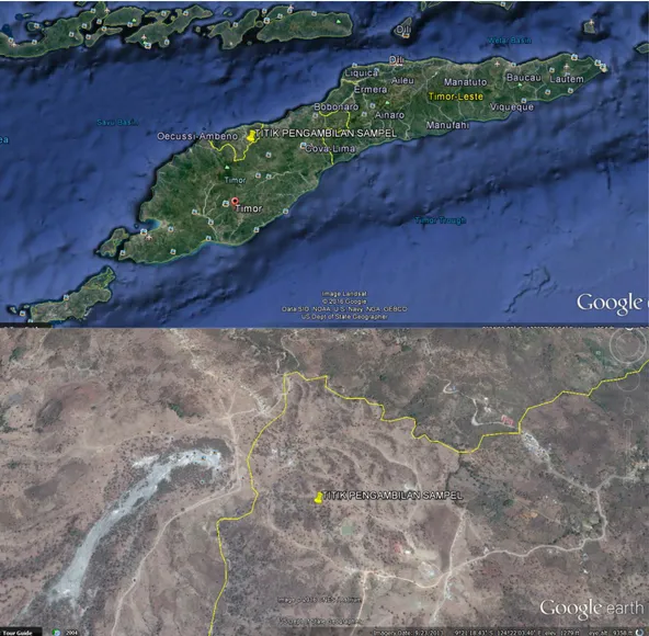 Gambar 1. 3 Lokasi pengambilan sampel (Google Earth, 2016) 