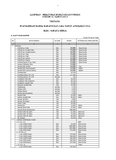 LAMPIRAN : PERATURAN BUPATI KULON PROGO NOMOR 41 TAHUN 2013 TENTANG ...