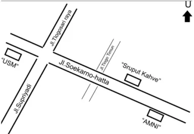 Gambar 2.2 Peta lokasi Sruput Kahve  Sumber : Dokumentasi Novian Akbar 