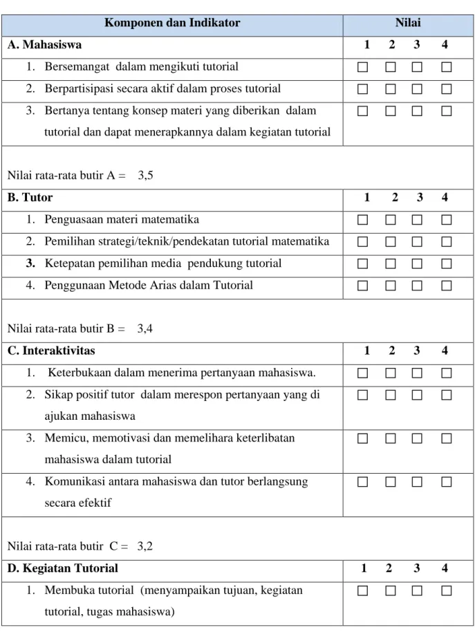 Tabel 5  Hasil Pengamatan Implementasi Tutorial metode Arias 