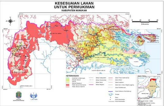 Gambar 14.  Peta kesesuaian lahan untuk permukiman   a.  Perumahan Perkotaan 