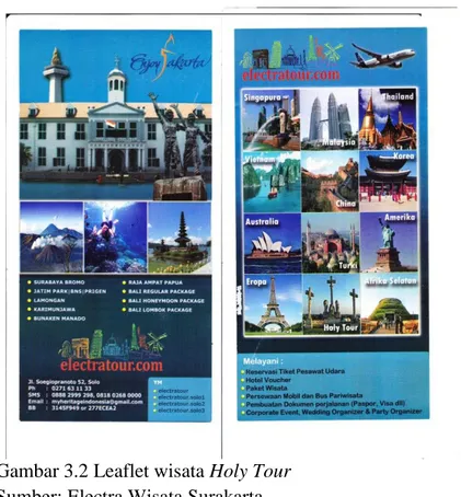 Gambar 3.2 Leaflet wisata Holy Tour   Sumber: Electra Wisata Surakarta 