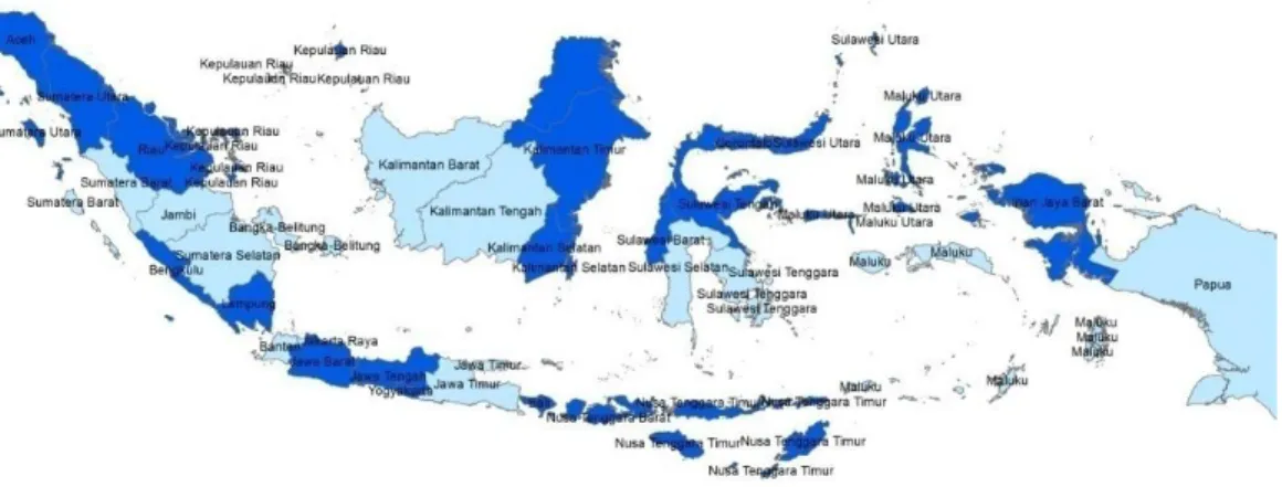 Gambar 4.2 Persebaran Kasus Tetanus Neonatorum di Indonesia 