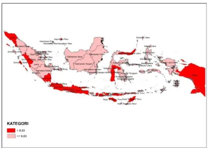 Gambar 4.10 Persebaran Cakupan Persalinan Non Fasyankes di Indonesia 