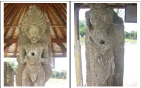 Gambar 1. Arca Pancuran Arjuna Metapa dan Bidadari  (Sumber: Dokumen Bawono 2010) 