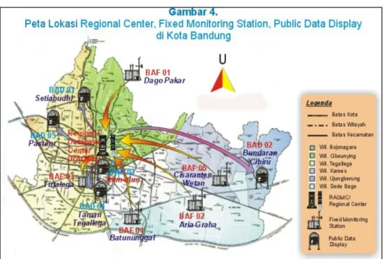 Gambar 7. Peta Lokasi Stasiun Pemantau Otomatis dan Data Display  Sumber : Bappenas, 2006