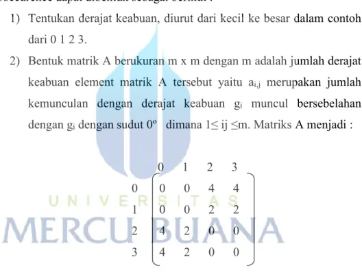 Gambar 2.3. Piksel dalam jendela 4 x 4. 