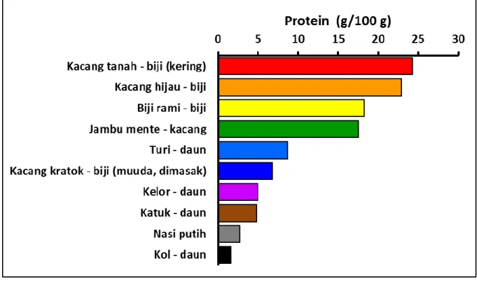 Diagram kandungan gizi beberapa tanaman dari Indonesia 